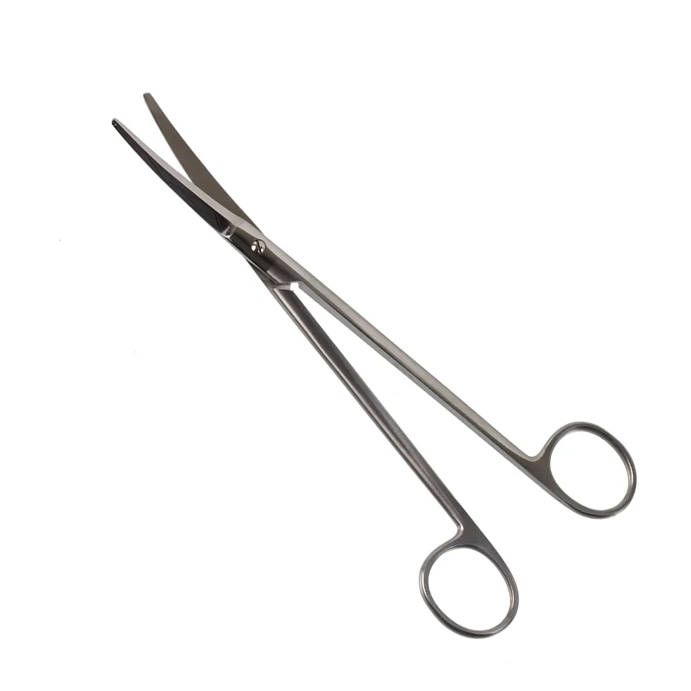 Tesoura de corte de ponto em aço inoxidável alemão 6" com acabamento em lâmina curvada, tesoura cirúrgica de hospital médico