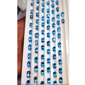 151 $86 Topacio Azul suizo natural 9x6mm faceta ovalada 277 CTS lote Iroc ventas alta calidad Topacio Azul corte piedra preciosa suelta - Product Image 2