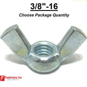 3/8-16 UNC Écrou à oreilles en acier zingué à filetage grossier Écrous de quincaillerie pour meubles - Product Image 1