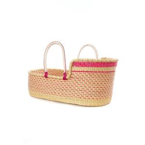 Pink color newborn moses <b>basket</b> made from seagrass top quality sea grass raffia baby <b>nursery</b> <b>baskets</b> - Product Image 4