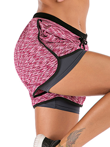 Pantalones cortos para mujer diseñados con tela elástica de cuatro vías y cintura alta de apoyo, perfectos para ropa activa e informal - Product Image 3