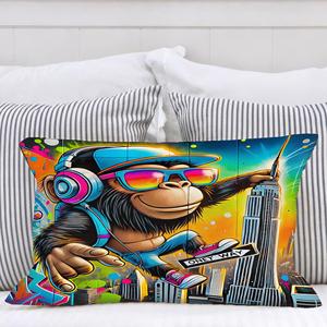 Colorful Monkey Printed <b>Pillow</b>: Custom, Cute Cushion for <b>Kids</b> Room Decor,16"x16" - 40x40 cm - Product Image 4