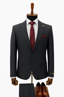 Traje de Hombre Elegante Estilo Italiano para Bodas y Negocios, Clásico, Ajustado, de Tres Piezas, Chaqueta de Traje Negra de Algodón y Elastano