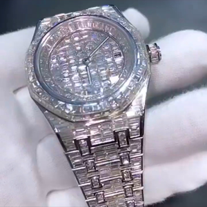 Vente en gros de montres de luxe Moissanite | Testeur de diamants présidentiels squelette glacé VVS - Product Image 6