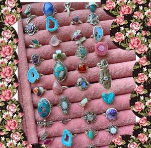 Super Designer Rings Blue Quartz & Window Druzy Multi Design Ring 925 Silver Prong Setting Ring for <b>Festival</b> <b>Gift</b> Jewelry - Product Image 1