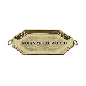 Bandeja de Metal clásica para Hotel, bandeja de servicio de comida rápida de gran tamaño, con forma redonda y diseño impresionante, para decoración de boda - Product Image 3