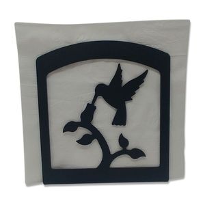 Porte-serviettes en métal forgé, finition noire, style américain, polyvalent pour la décoration de table à manger à domicile, fait à la main - Product Image 1