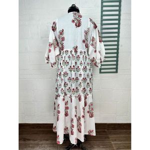 Robe maxi bohème en pur coton, taille élastique, douce, respirante, vêtements durables, cadeau idéal pour elle, pour les occasions de jour, XS ODM - Product Image 6