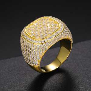 Alta calidad 14K oro amarillo Baguette Cruz Moissanite búho anillos de diamantes de moda boda compromiso fiesta aniversario - Product Image 1