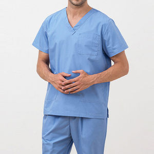 Uniformes Médicos Unisex, Conjuntos de Uniformes de Enfermería con Bolsillo, Venta al por Mayor, Conjuntos de Uniformes de Manga Corta para Hombres y Mujeres, Uniformes de Hospital, Tela de Lona - Product Image 2