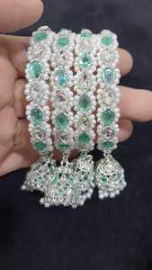 Kundan เครื่องประดับงานแต่งสุดหรูสำหรับผู้หญิงกำไลลาเต้คลาสสิคสูงตามต้องการ - Product Image 6