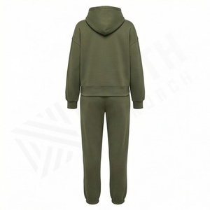 Conjunto Deportivo de 2 Piezas para Mujer, Sudadera con Capucha de Felpa Gruesa de 320 g/m², Pantalones Deportivos, Color Personalizado - Product Image 2