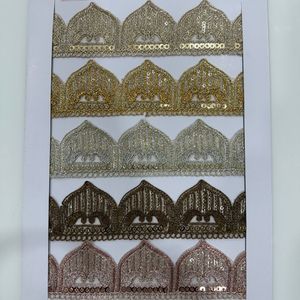 45Mm Tất Cả Các Màu Sắc Thêu Ren Trim Trên Sang Trọng Truyền Thống <span class=keywords><strong>Polyester</strong></span> Net Với Sequins Và Kim Loại Chủ Đề Cho Hàng May Mặc Dresses - Product Image 4