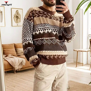 Customized Design Logo Front New Stylish Casual Breathable Winter Outdoor <b>Wool</b> Cashmere Knitted <b>Sweater</b> <b>for</b> <b>Men</b> - Product Image 3