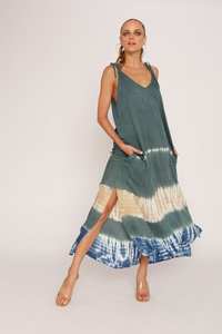 Robe d'été pour femmes personnalisée du fabricant de vêtements grande taille décontracté licou sangle croisée col en v profond motifs dîner - Product Image 3