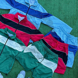 Custom Nylon Tracksuit Wind Breaker <b>Zip</b> up Hoodie and <b>Shorts</b> Set Plain Windbreaker <b>Short</b> Set Men Windbreaker Tracksuit Set - Product Image 5