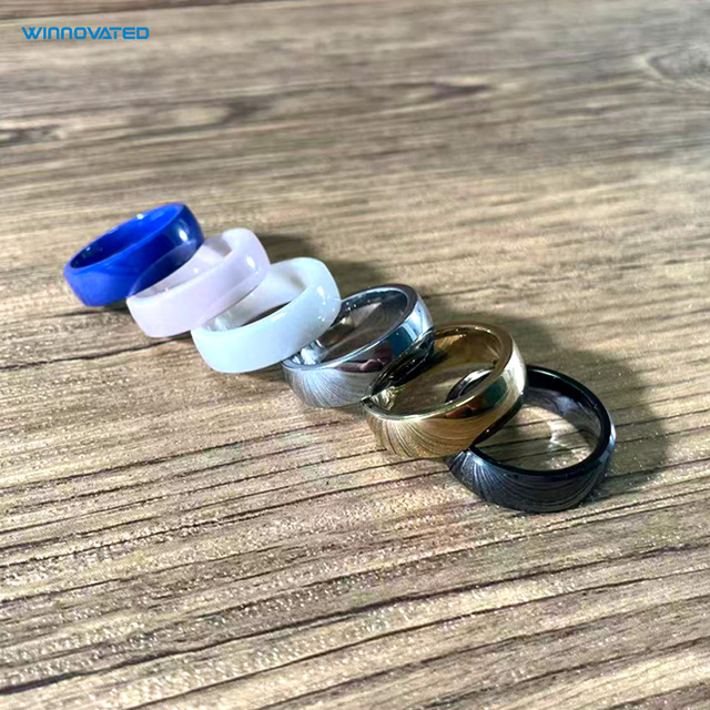 Carbon Fibre Matte Black Manufacture Ceramic Plastic Payment NFC Ring Smart