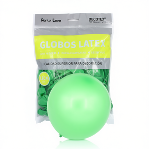 Globos de Látex Party Love de 12 cm, Verdes, Bolsa de 100 Unidades, Artículos Decorativos para Fiestas - Product Image 2