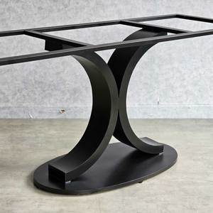 Heavy Duty <b>Cast</b> Iron Dining Table Legs Contemporary Industrial Style <b>Powder</b>-Coated CHBBA013 for Kitchen Hospital Furniture - Product Image 3