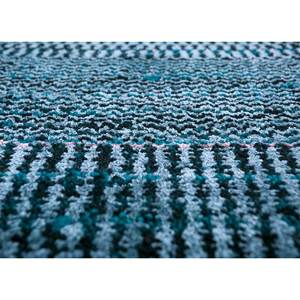Tapis Konstrukt bleu tissé à la main en laine, bambou, soie, coton biologique et jute, motif rayé, rectangulaire, pour couloir ou chambre d'adolescents HWB-1004 - Product Image 3