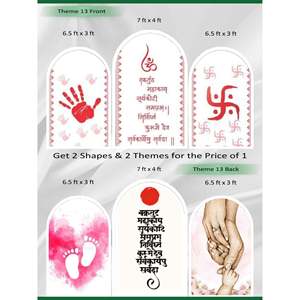 Premium Reversible Vedic Chants & Eternal Bonds Arch Set (3 Pcs) Sacred Mantras & Family Milestones Collection Dual-Themed - Product Image 1