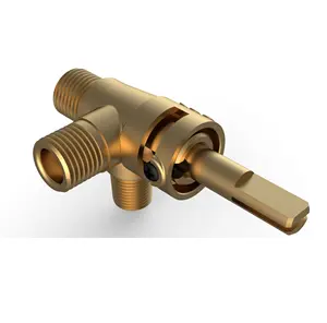 Double Outlet Gas Valve For Cooker Premium Gas Stove Valve Available LPG - NG Brass Material Valves For Cooker Oven Stove
