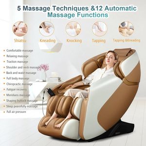Fauteuil de massage corps entier zéro gravité avec mode automatique, techniques de massage, airbags, massage avec étirements yoga, contrôle par application, ions négatifs - Product Image 3