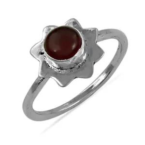 Anillo de Plata 925 con Turquesa Natural en Forma de Flor para Mujer, Bañado en Rodio, Incrustaciones de Piedras Preciosas Talladas, Engaste Principal de Platino y Rodio - Product Image 3