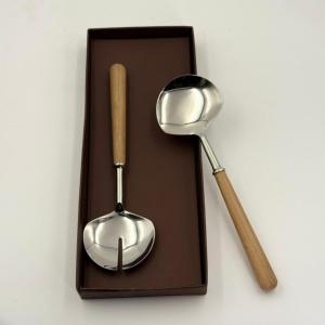 Juego de 2 Cucharas para Servir Ensaladas, Hechas a Mano, Ecológicas, con Mango de Madera de Mango y Acero Inoxidable, para Vajilla, Decoración de Hoteles y Restaurantes - Product Image 5