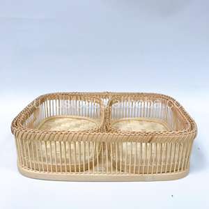 Bamboo Home Decor Tray <b>Table</b> <b>Decoration</b> for Kitchen Living Room Natural Handicraft Product - Product Image 1