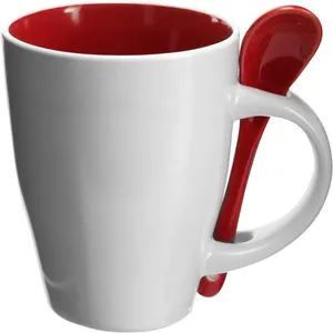 Tazza in Ceramica Personalizzata Eduardo con Cucchiaio, Gadget Promozionale Personalizzabile - Product Image 1