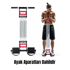 Adjustable Resistance Foot Pedal Chest and Hand <b>Exerciser</b> with 5 Steel Springs - Product Image 1