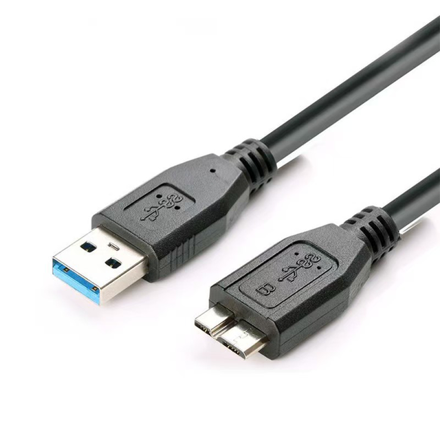 High-Speed USB 3.0 Micro-B 5A Fast Charging PVC Jacket Foil Pure Copper Data Cable 40cm Computer External Hard Drive Black