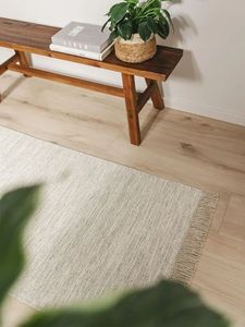 High Quality Pure Wool <b>Rug</b> Silas Cream 70x200 cm Wool for Dining room, Hall / <b>Entrance</b>, Bedroom, Living room - Product Image 3