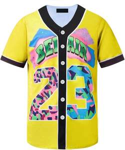 Sublimación personalizada, camisetas de béisbol con botones en blanco, listas para decoración personalizada, camiseta de béisbol de manga corta para hombres - Product Image 1