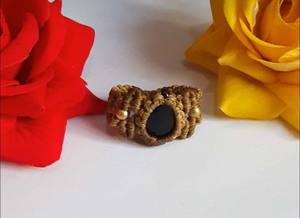 Grandes bagues en macramé |   Bijoux tissés avec incrustations de pierres précieuses |   Fournisseur Trustpass de Mangalmay Corporation - Product Image 5