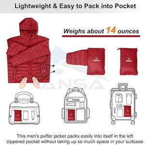 เสื้อแจ็คเก็ตบุนวมแบบมีฮู้ดสำหรับผู้ชาย, เสื้อโค้ทสำหรับใส่ในฤดูหนาวกันความร้อนน้ำหนักเบาเสื้อโค้ทสกีกันหิมะ - Product Image 2