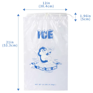Precio de fábrica, venta al por mayor, bolsas de hielo, bolsas de plástico de 10 libras, Material PE transparente, bolsa de wicket para cubitos de hielo hecha en Vietnam - Product Image 3