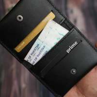Dompet Kartu Pendek Pria Kulit Asli Premium Tipis Minimalis Buatan Tangan Mewah dengan Penutup Lipat Vintage