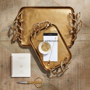 Juego de 2 bandejas de aluminio pulido dorado de diferentes tamaños para servir alimentos, proveedor al por mayor, artículos para el hotel, recién llegado, bandeja para servir alimentos - Product Image 4