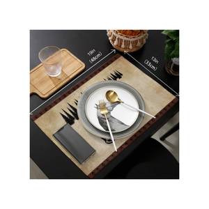 Set de table rectangulaire solide multicolore en lin doux 32x45cm, léger, certifié OEKO-TEX, idéal pour l'exportation en Inde - Product Image 3