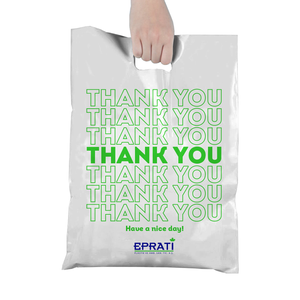 Bolsa de Plástico Ecológica Desechable con Asa Troquelada Reforzada con MDPE para Compras Minoristas - Product Image 6