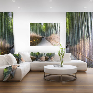 Camino recto en bosque de bambú Calcomanía de pared Decoración única Papel tapiz para hogar u oficina - Product Image 3