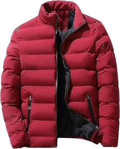 Vente en gros Manteau d'hiver extérieur de couleur unie, chaud et épais, manteau pour hommes, blouson bombardier avec logo personnalisé pour hommes - Product Image 3