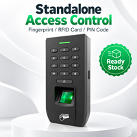 Kontrol Akses Sidik Jari Kartu RFID PIN Keypad untuk Pintu Tunggal Toko dengan Output Wiegand dan Tombol Keluar