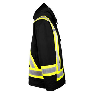 Vestes de travail de sécurité haute visibilité pour hommes, réfléchissantes, noires, avec fermeture éclair sur le devant - Product Image 6