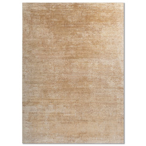 Alfombra Rectangular de Lana y Seda Entropy Ivory, Tejida a Mano, Color Sólido, para Hogar y Auto, Modelos Puzzle y Pasillo-Esh-1522 - Product Image 1