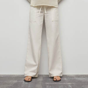 กางเกงขายาวผู้หญิงทรงปกติ เอวกลาง สไตล์ลำลอง สตรีทแวร์ ผ้าฝ้าย 100% ระบายอากาศดี แฟชั่นฤดูหนาว คุณภาพสูง - Product Image 3