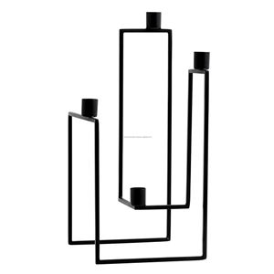 Matte <b>Black</b> Iron <b>Candlestick</b> Holder for Home Decor for Wedding Parties Spa Table Centerpiece Decorations - Product Image 2