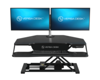 Bureau d'angle électrique VersaDesk PowerPro Elite, convertisseur moderne en bois massif, réglable en hauteur, noir, pliable et convertible